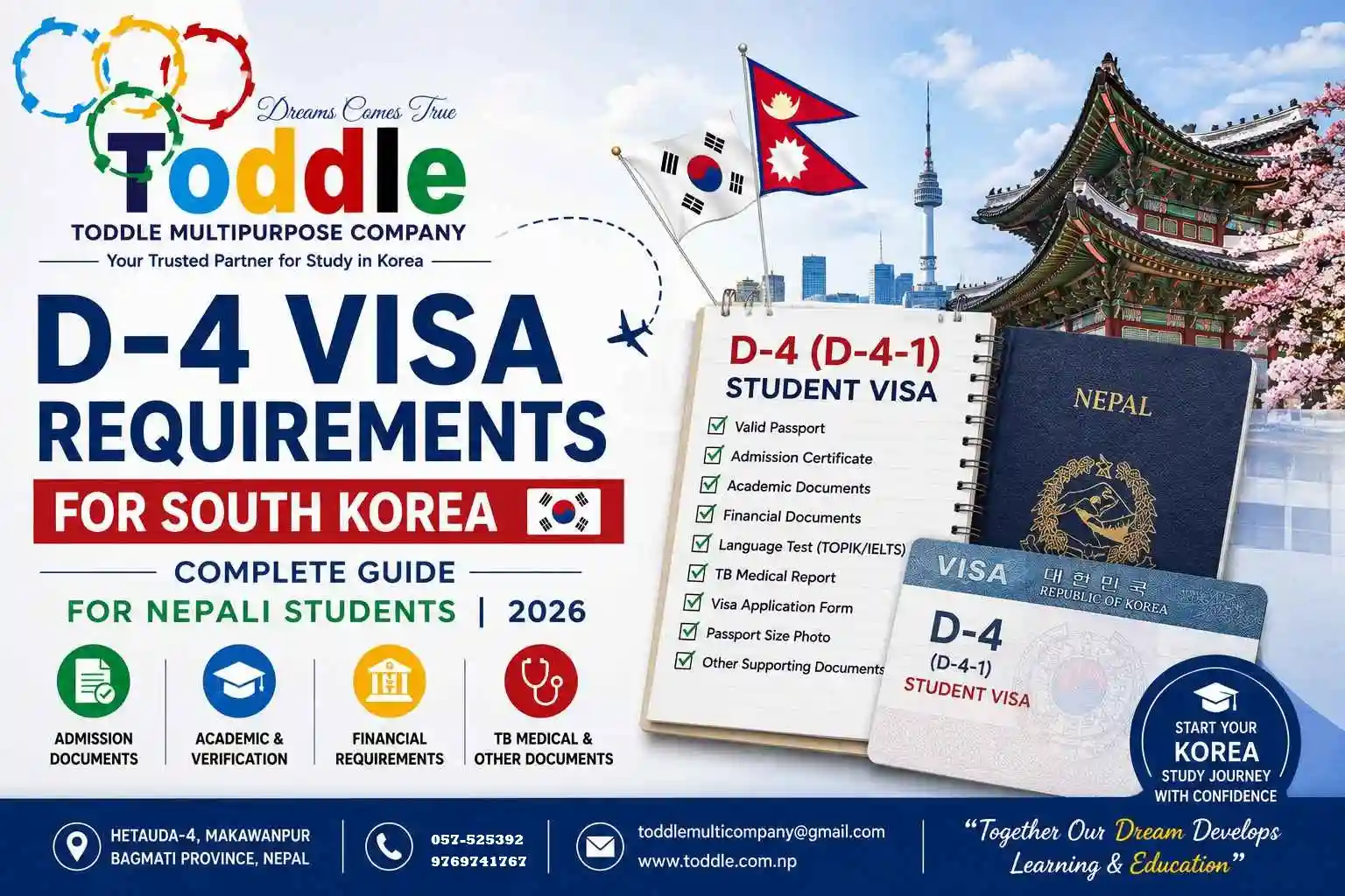 D-4 Visa Requirements for South Korea from Nepal 2026